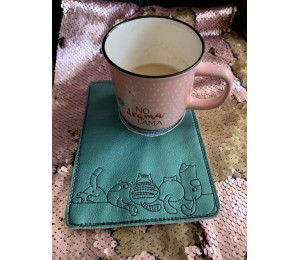 Stickdatei - ITH Mug Rug Katzenreihe Doodle